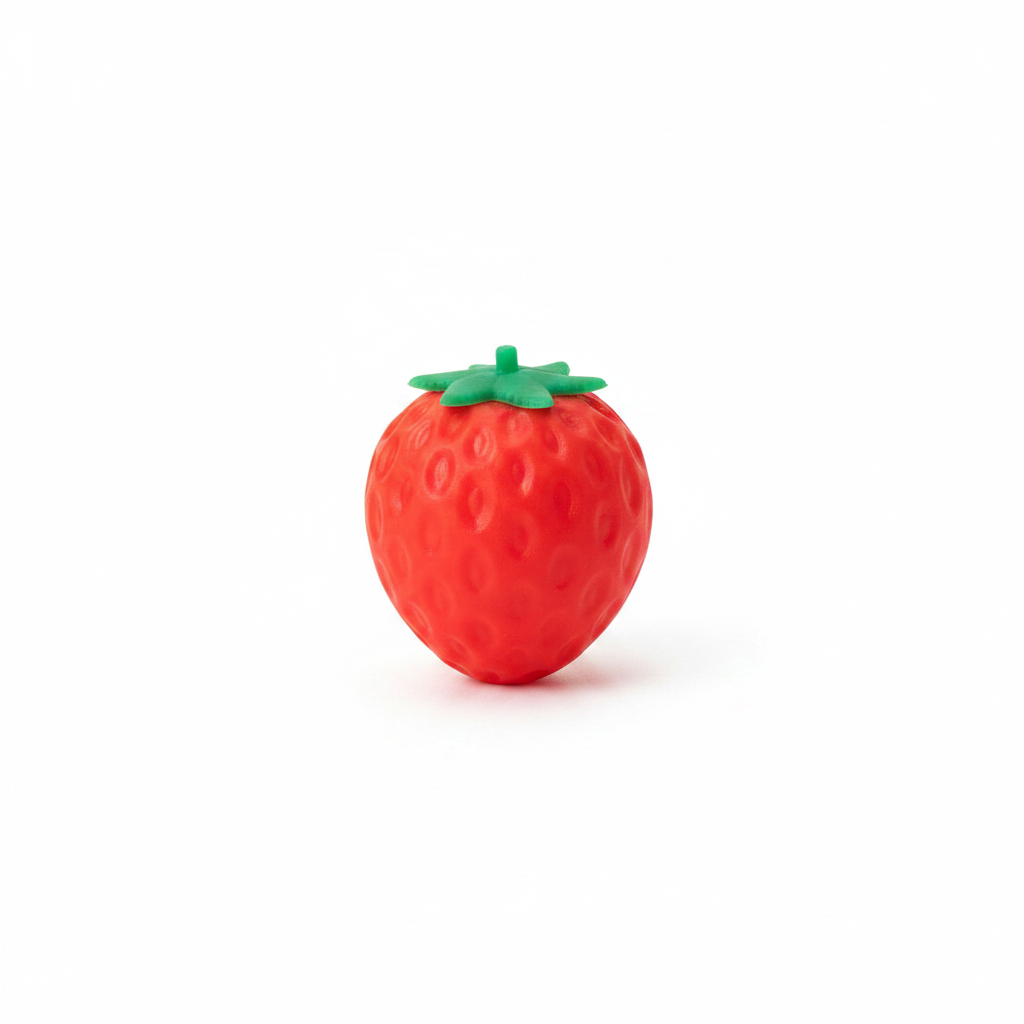 Strawberry slow-rise squishy toy product photo on white background
